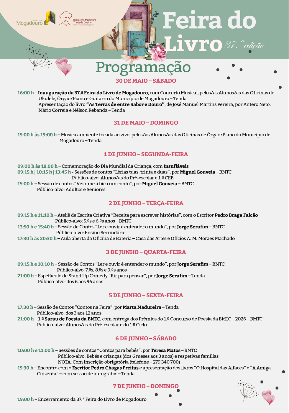 cartaz Feira do Livro PROGRAMA